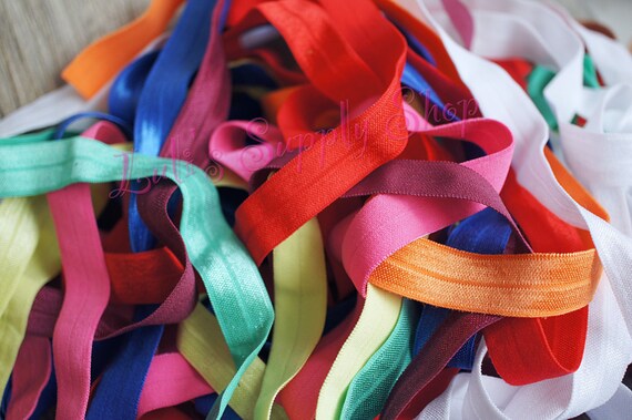 Grab Bag Solid Foldover elastic - 5, 10, 15 or 20 Yards FOE - Solid Elastic - Bulk FOE - Elastic Ribbon - 5/8" Elastic - Wholesale Elastic