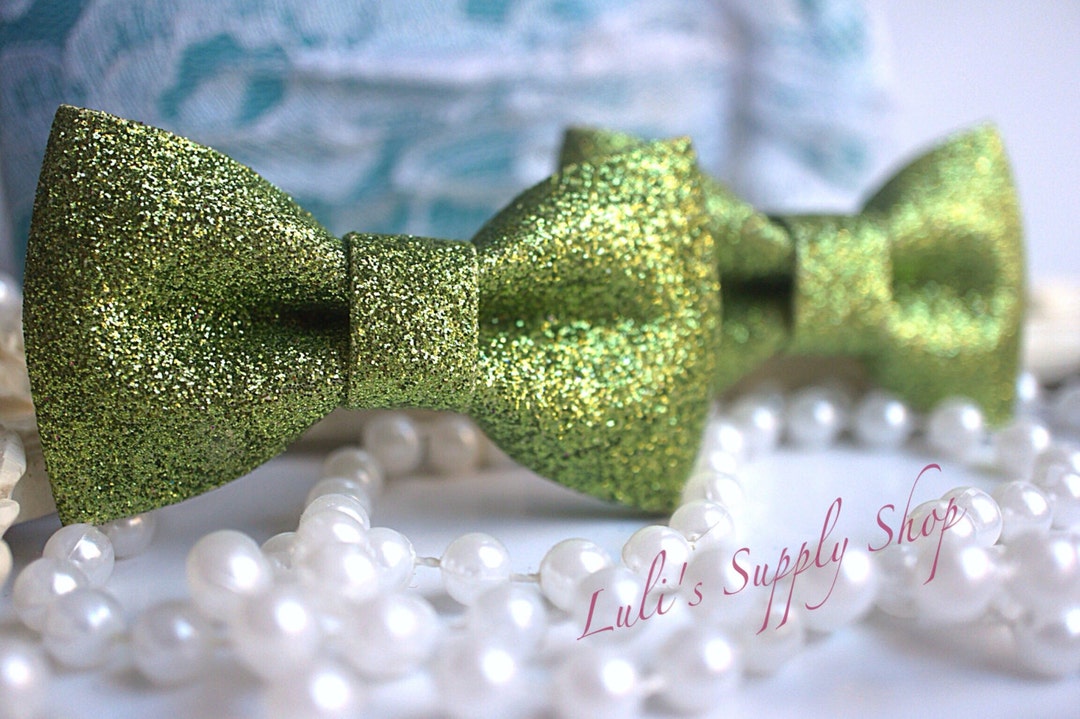 Set of 2 Wholesale Glitter Bows Hair Bows 3 Glitter Bows Unfinished