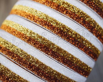 1 Yard - 5/8" Candy Corn Ombre Glitter Elastic - Elastic By the Yard - Thanksgiving FOE - Glitter Elastic - Fall FOE - DIY Supplies