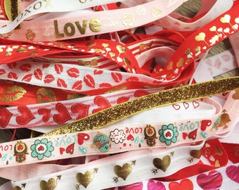 Valentines Elastic Foe Grab Bag - FOE - Elastic Ribbon - Wholesale Elastic - Elastic for Hairties & Headbands