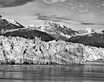 Hubbard Glacier, Alaska, Black and White Alaska Photo Print, Alaskan Glacier Art, National Geographic Editor's Favorite, Choose Print Size