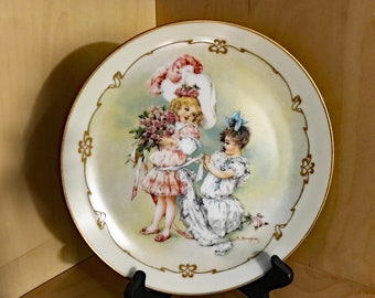 Bridesmaid collectible plate, Perfect gift for Maid of Honor or Bride, Signed and numbered Collectible art plate by Maude Humphrey Bogart