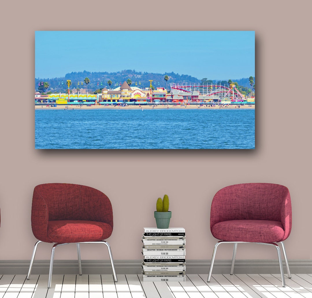 Santa Cruz Boardwalk Wall Decor, Famous Carnival Santa Cruz, CA Large Wall Art Photo Print, Fun