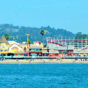 SALE Color Photo of the Famous Santa Cruz Boardwalk, Carnival in Santa Cruz, CA, Travel Photography, Santa Cruz Photo Print 8 x 10 Print image 1