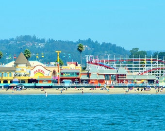 SPECIAL SALE! Color Photo of the Famous Santa Cruz Boardwalk and Carnival in Santa Cruz, CA , Travel Photography, Wall Art, 16 x 25 Print