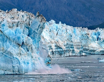 Hubbard Glacier Alaska, Iceberg Crashing Into the Ocean, Alaska Calving Ice Wall Art, Travel Photo, Gallery Quality Photo Print 16 x 20 Art