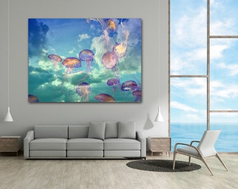 Pastel Jellyfish in the Clouds Print, Jellyfish Abstract Wall Art, National Geographic Editors Favorite Photo Print, Choose your print size