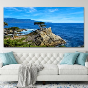 The Lone Cypress Tree,  Carmel, CA, 17 Mile Drive, Famous Carmel Tree, Whitecap Waves, Gallery Quality Photo Art Print, Choose print size
