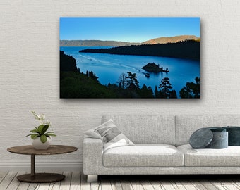 Lake Tahoe Photo Print, Emerald Bay Fannette Island, Rustic Cabin Decor (16 x 20)