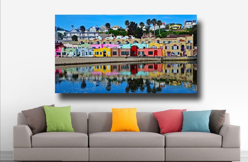 Capitola Beach Photo Art Print, Famous Colorful Hotel in