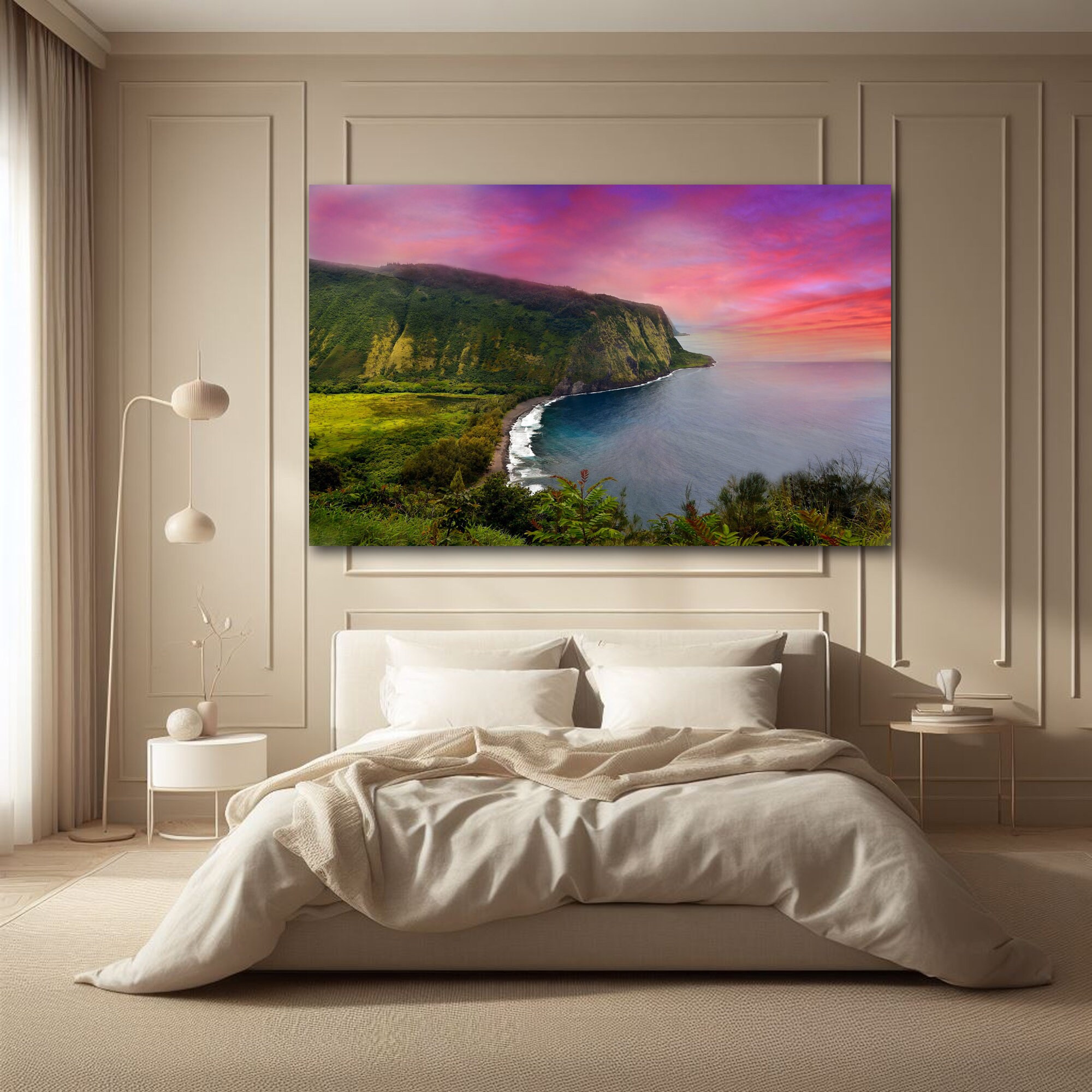 Sunset Hawaii, Vibrant Sky Colors Hawaii Waipio Wall Decor