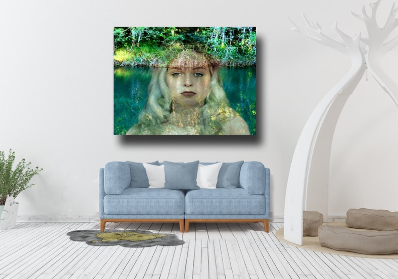 Forest Fairy Photo Art Print, Beautiful Sprite Fairy Hides in a Magical Forest, Abstract Fairy Art, Dreamy Art Gallery Quality Photo Print image 4