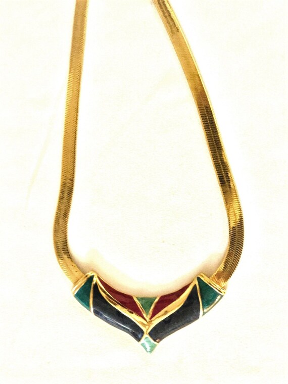 Stunning Statement Necklace! Vintage 80's Bright … - image 5