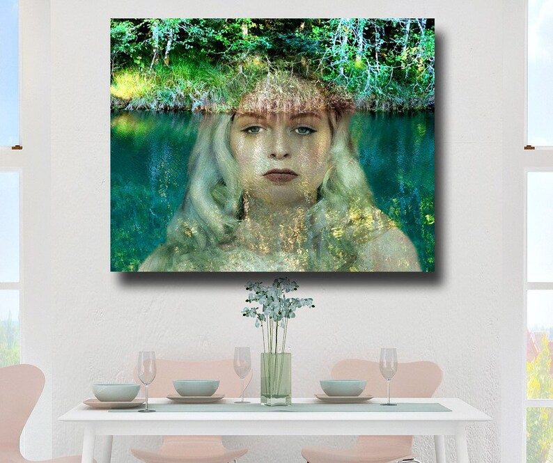 Forest Fairy Photo Art Print, Beautiful Sprite Fairy Hides in a Magical Forest, Abstract Fairy Art, Dreamy Art Gallery Quality Photo Print image 5