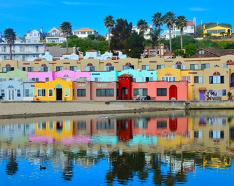 SALE!! Photo Print of the Colorful Venetian Hotel in Capitola, CA Santa Cruz, CA, Wall Art, Travel Photography, Reflection Art, 8 x 10 Print