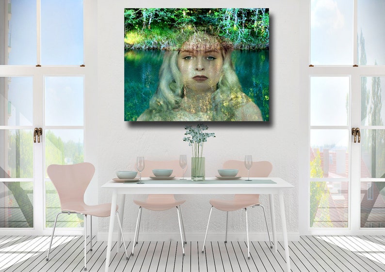 Forest Fairy Photo Art Print, Beautiful Sprite Fairy Hides in a Magical Forest, Abstract Fairy Art, Dreamy Art Gallery Quality Photo Print image 2