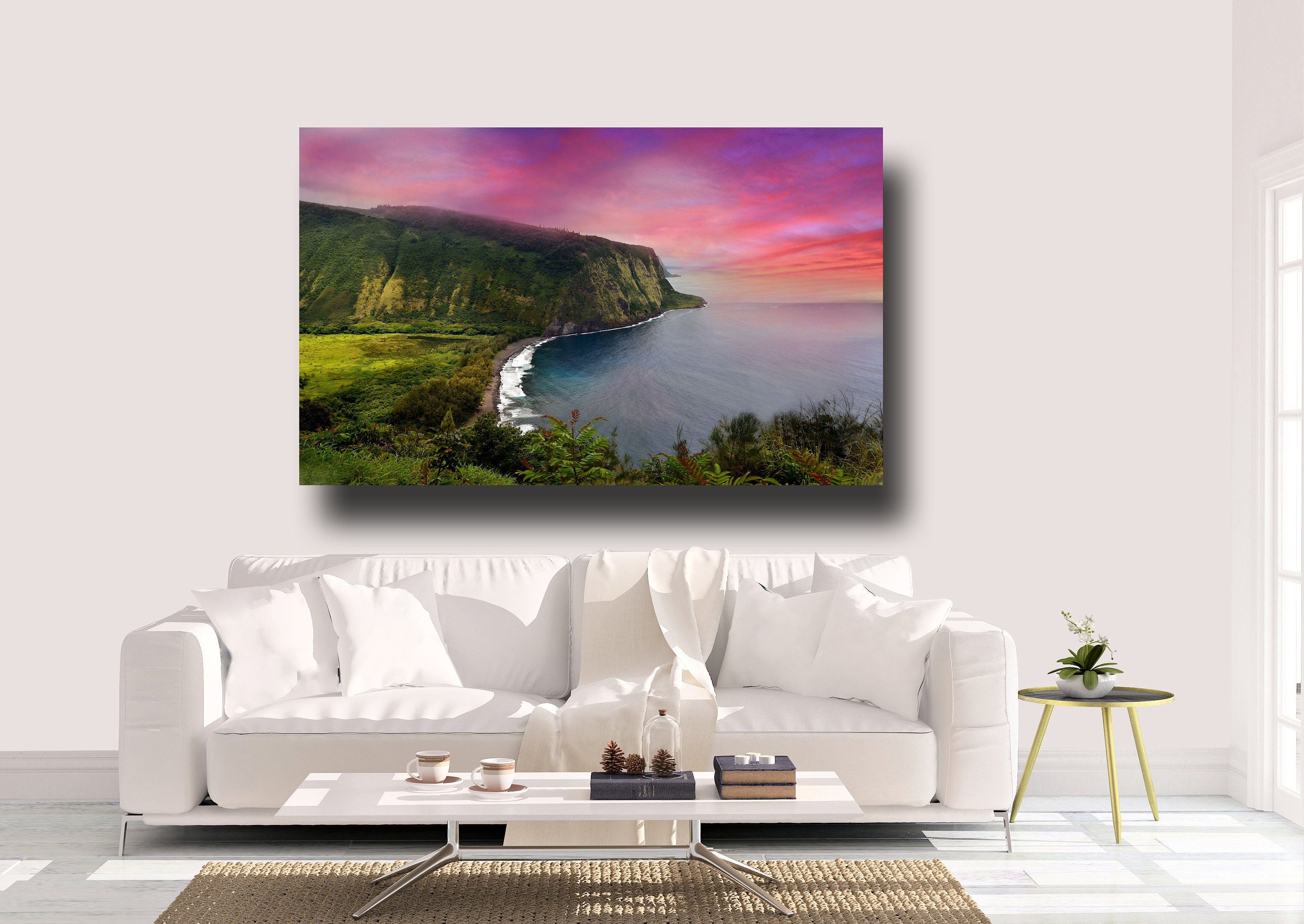 Sunset Hawaii, Vibrant Sky Colors Hawaii Waipio Wall Decor