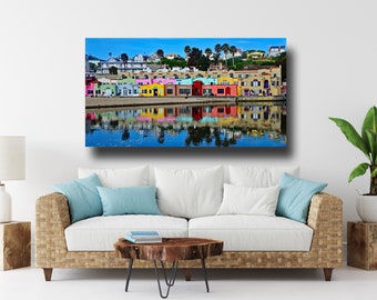 Capitola Beach Photo Print, Colorful Venetian Hotel in Capitola, CA, Colorful Hotel near Santa Cruz, Large Wall Art, Choose your print size