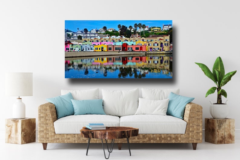 Capitola Beach Photo Print, Colorful Venetian Hotel in Capitola, CA, Colorful Hotel near Santa Cruz, Large Wall Art, Choose your print size image 1
