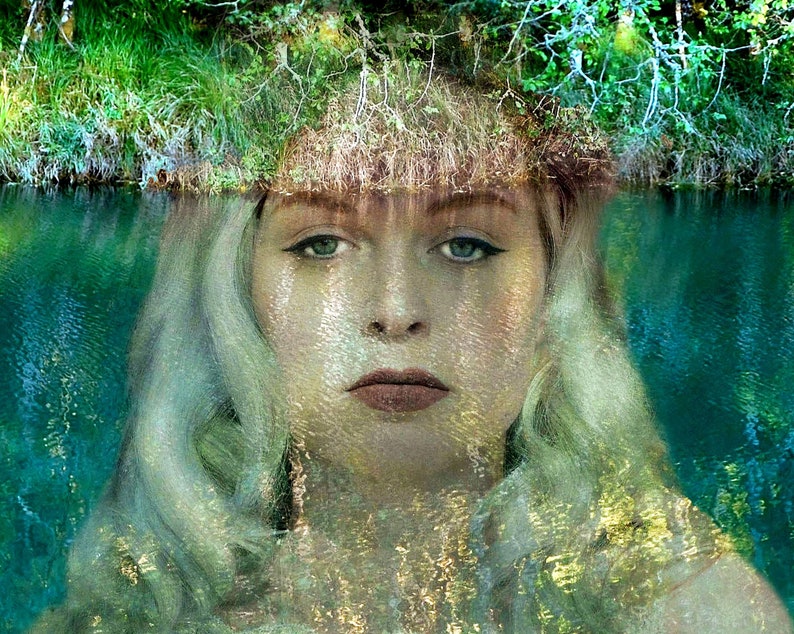 Forest Fairy Photo Art Print, Beautiful Sprite Fairy Hides in a Magical Forest, Abstract Fairy Art, Dreamy Art Gallery Quality Photo Print image 3