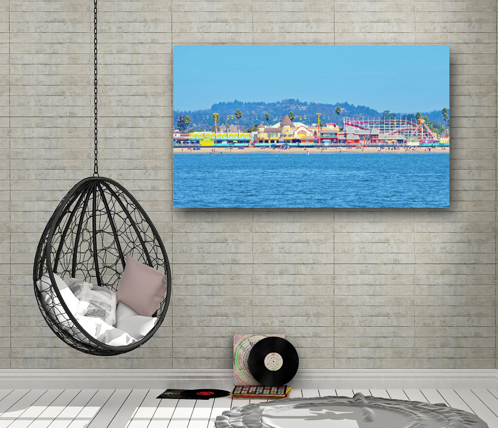 Santa Cruz Boardwalk Wall Decor, Famous Carnival Santa Cruz, CA Large