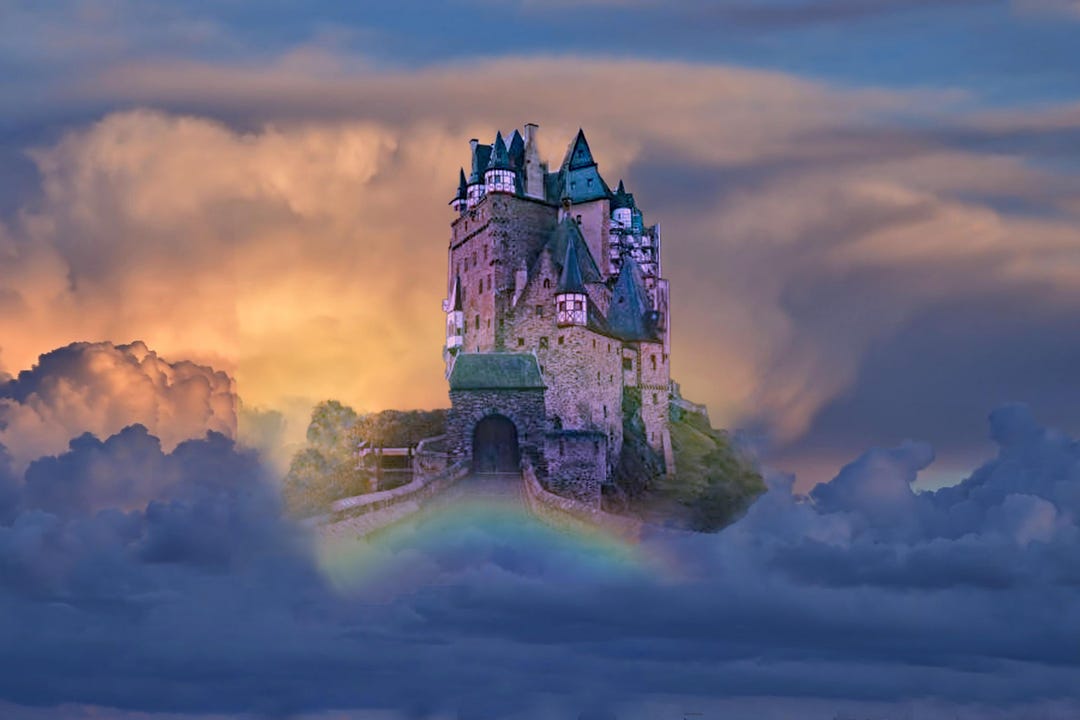 Fairytale Castle in the Clouds Art Print: Whimsical Magic Wall Decor - Etsy