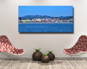 Panoramic Photo Print of the famous Santa Cruz Boardwalk Carnival in Santa Cruz, CA, Gallery Quality Photo Print Art, 20 x 32 Photo Print