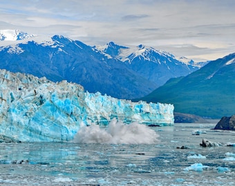 Hubbard Glacier Alaska Calving, Iceberg Crashing Into the Ocean, Alaska Large Wall Decor, Alaska Photography, 16 x 24 Forever Endura Print