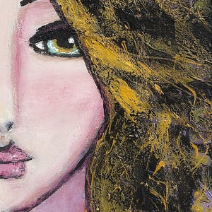 Abstract Portrait Print-Living Room/Bedroom Decor-Giclee Print of Original Painting-Wall Art-Woman&#39;s Face