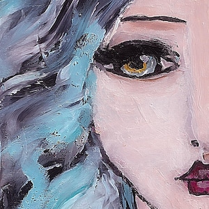 Abstract Portrait Giclee Print- Woman&#39;s Face Wall Art