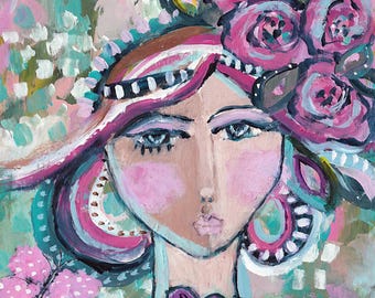 Abstract Woman Portrait Giclee Print- Female Face Wall Art