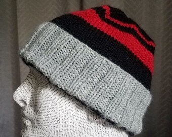 PATRÓN DE PUNTO Gorro de canalé doble