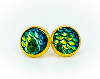 Dragon scales stud earrings