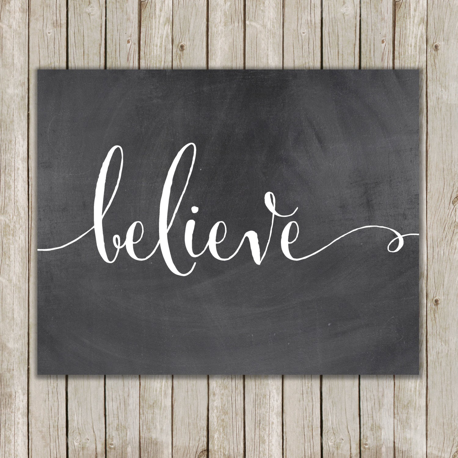 8x10 Believe Printable Art Believe Calligraphy Print | Etsy