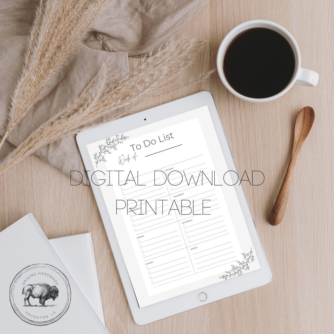 Weekly Planner Printable Digital Planner Weekly to Do List - Etsy