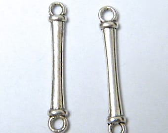 Findings, connectors, silver Tibetan, sets of 2