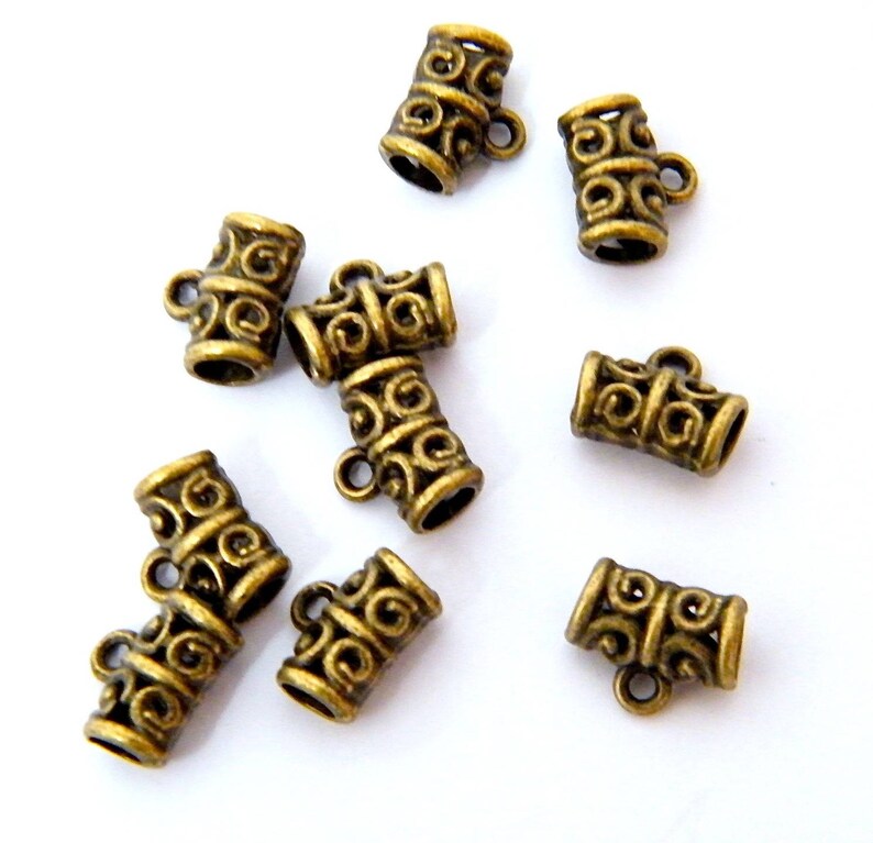 lots of 10 pieces bronze plated brass Bails