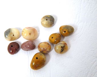 Perles minérales, crazy agate, irrégulières, 15 à 20 mm, par lots de 10