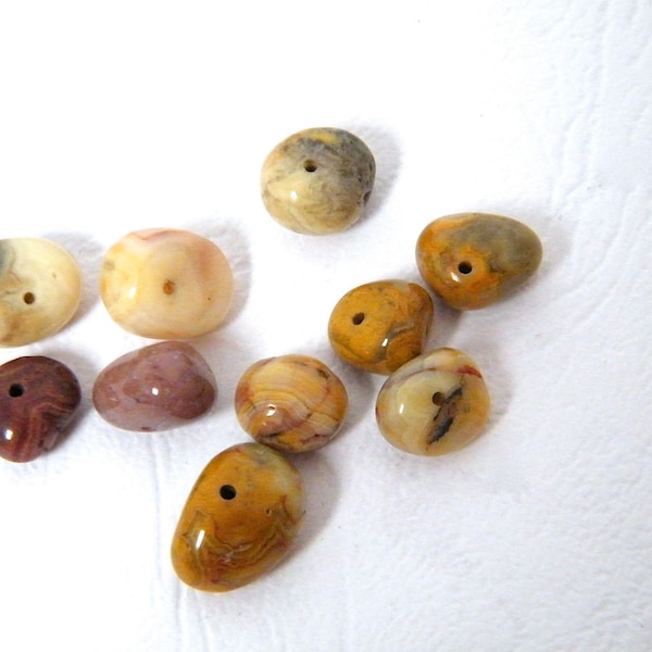 Perles minérales, crazy agate, irrégulières, 15 à 20 mm, par lots de 10