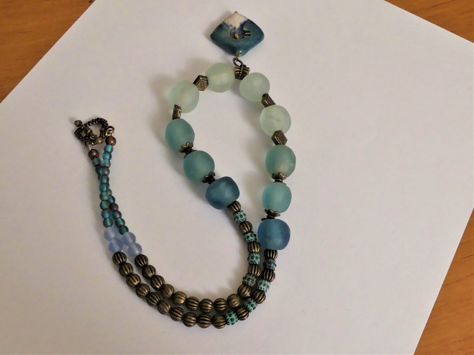 Collier Neuf Avec étiquettes - Perles En Verre Multicolores - Style Bohème