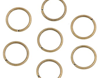 Apprêtes - anneaux en métal bronze, circulaires - diamètre : 12 mm - par lots de 20 pièces