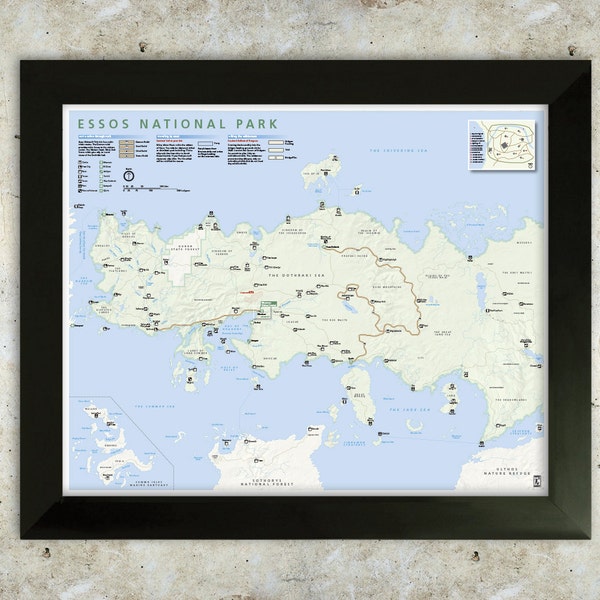 Essos Map National Park Style 16x20 Poster (Game of Thrones)