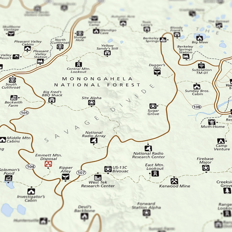 Fallout 76 Appalachian National Park Map Style Print 16x20 inches image 4