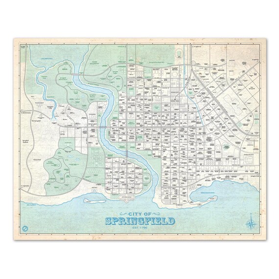 シンプソンズ スプリングフィールド市 ヴィンテージ プラットマップ
