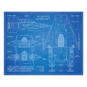 Star Wars A-Wing Fighter Blueprint Style Print 8x10 image 2