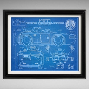 Aliens - M577 Armored Personnel Carrier - Blueprint Style Print - 8x10