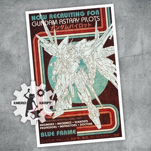 Gundam Astray Recruitment Poster - 80&#39;s Retro - 11x17 inches