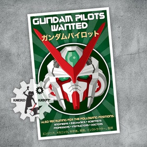 Gundam Pilots Wanted - Gunpla Recruitment Poster - 11x17 inches