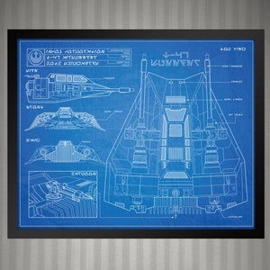 Star Wars T-47 Airspeeder - Blueprint Style Print - 8x10