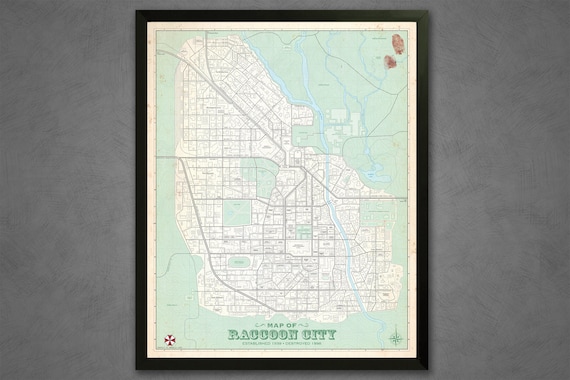Raccoon City Vintage Plat Map 16x20 Poster - Etsy
